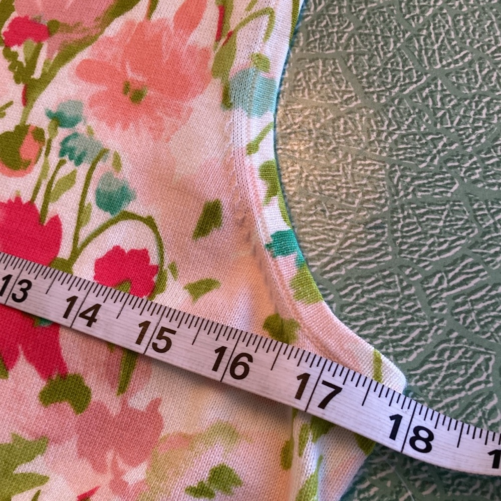 Kate Hill Floral Knit Tank in Pink, Green & Teal - Picture 5 of 6